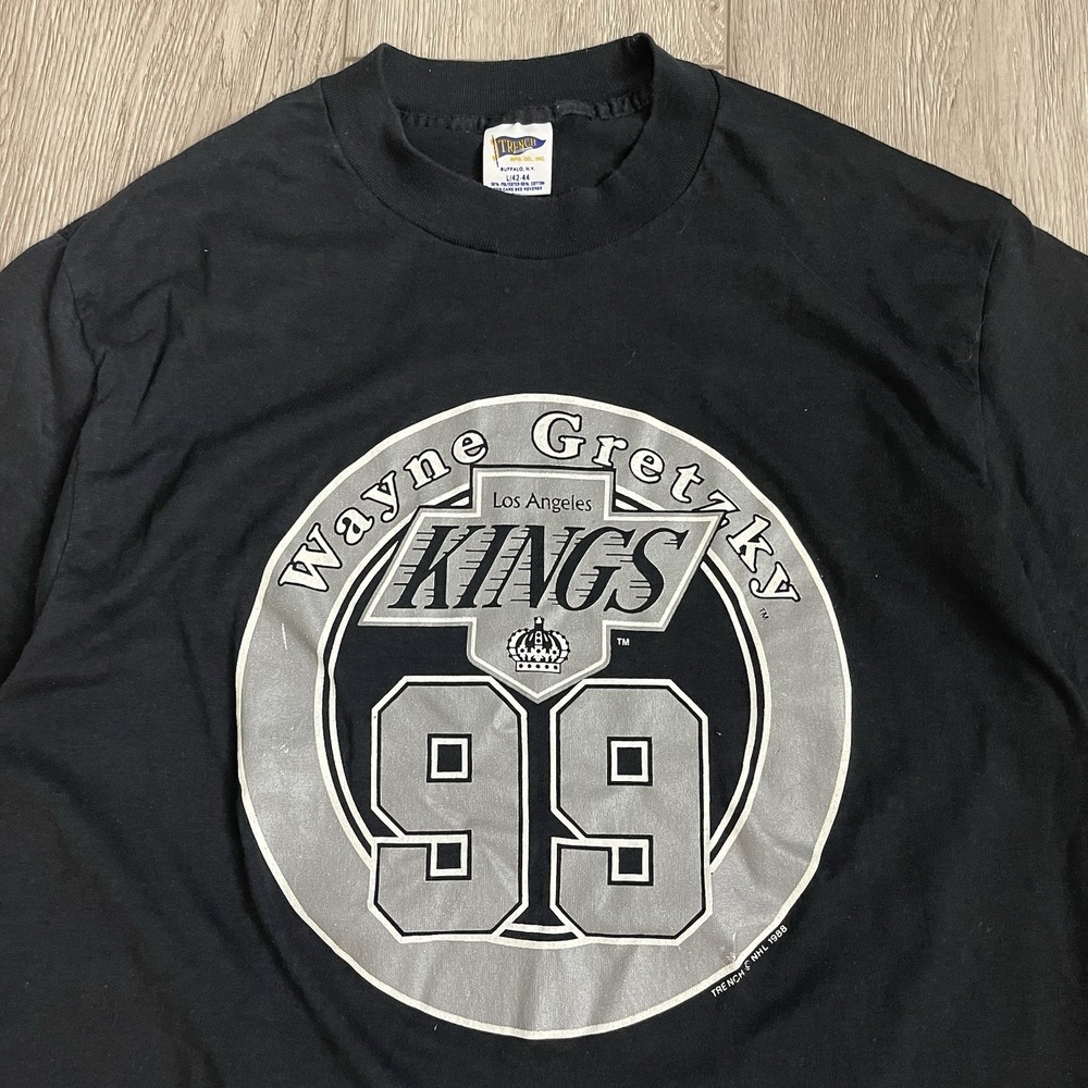 VTG Los Angeles Kings T Shirt Mens L (Med) NHL 1988 USA Made Trench